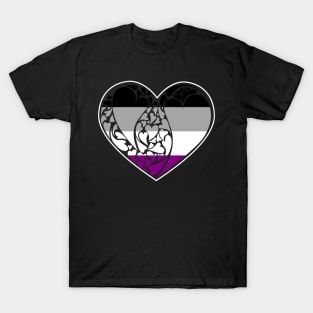 Asexual Flag LGBT+ Heart T-Shirt